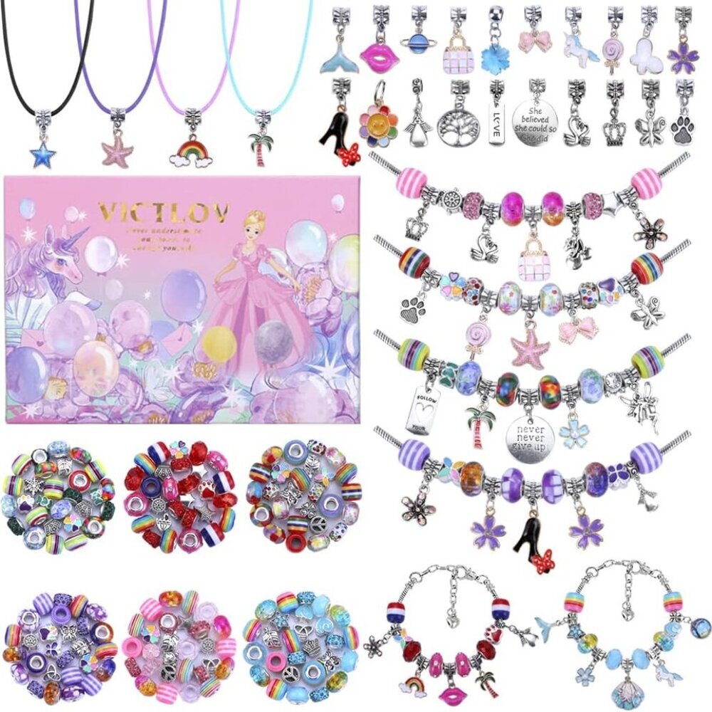 Charm Bracelet Making Kit, DIY Craft for Girls, Unicorn/Mermaid Crafts Gifts Set